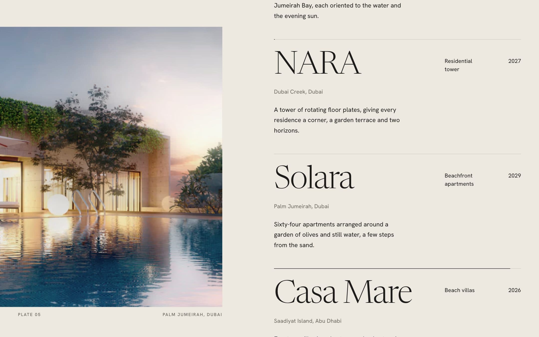 Velora Real Estate — Selected developments