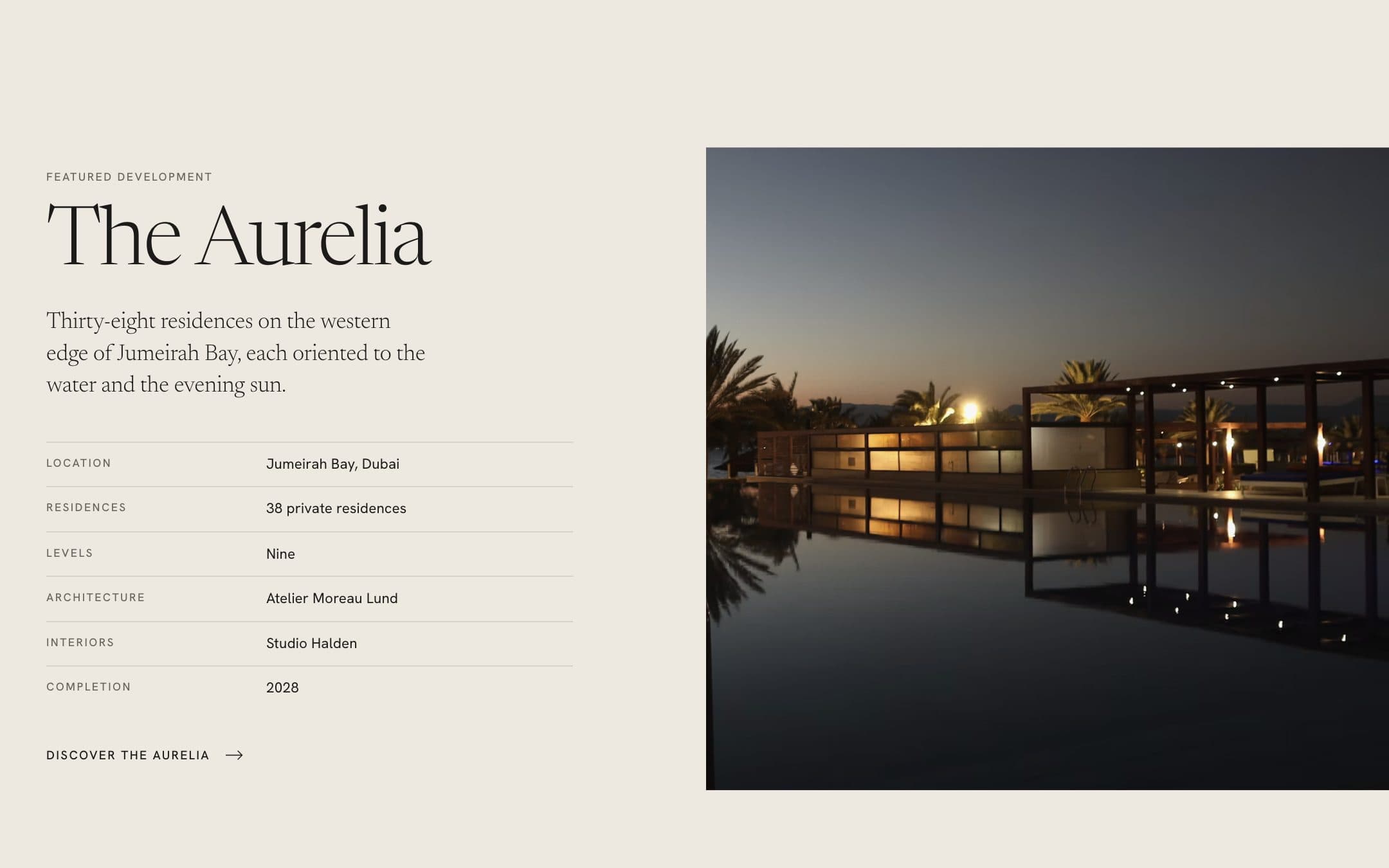 Velora Real Estate — Aurelia — development detail