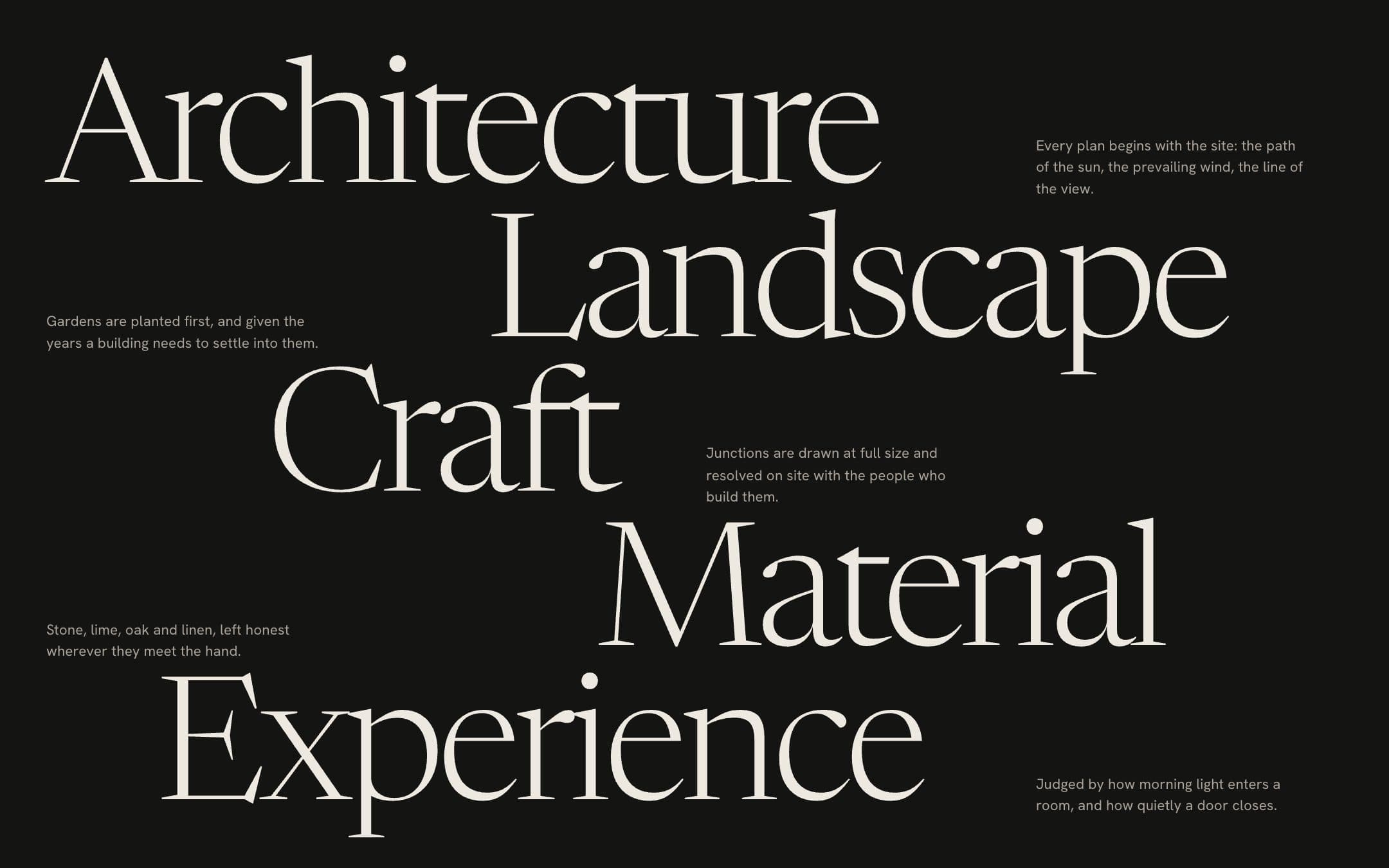 Velora Real Estate — Five principles, set in type